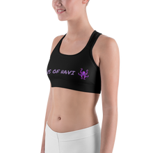 Load image into Gallery viewer, HAUS of NAVI Purple Logo Sports bra