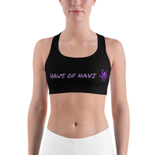 Load image into Gallery viewer, HAUS of NAVI Purple Logo Sports bra
