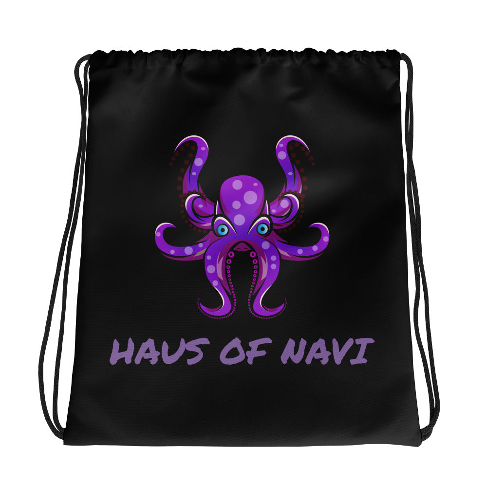 HAUS of NAVI Purple Logo Drawstring bag